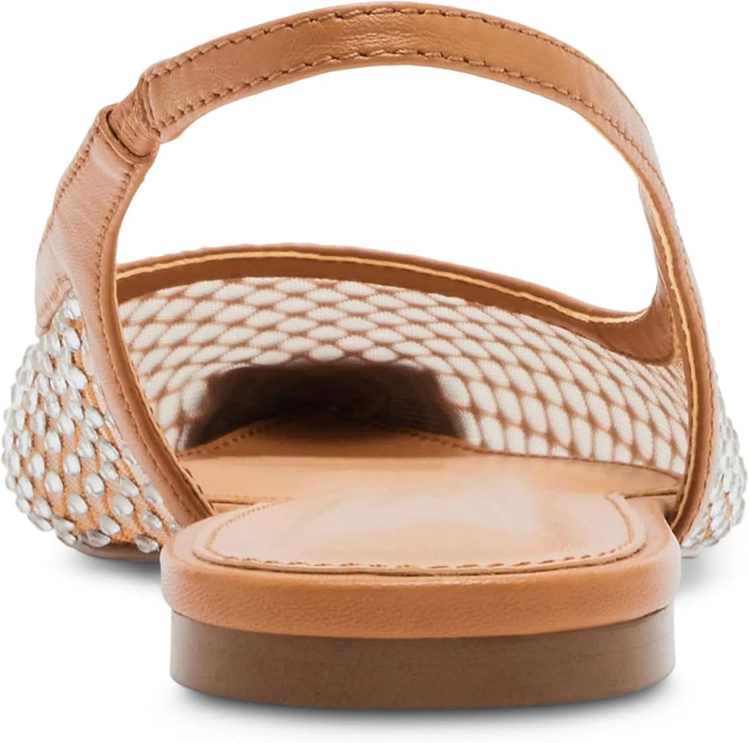 Nude Slingback Flats for Women Stylish Pointed Toe Design with Rhinestone Embellishments Comfortable Mesh Material for Breathable Slip on Experience