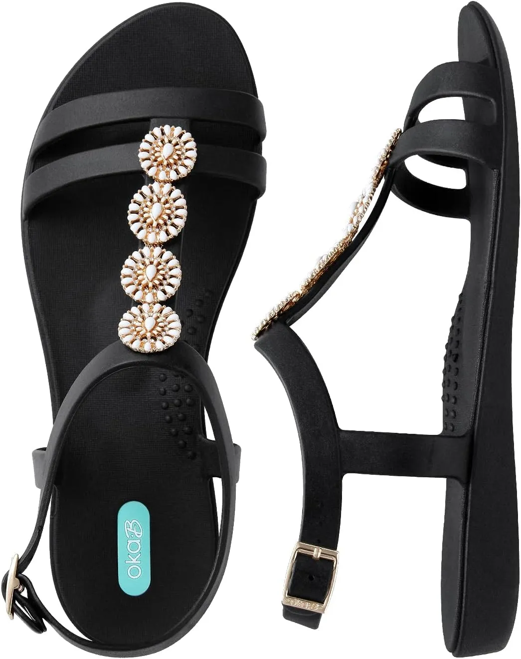 Oka-B Women's Morgan Flat Sandal with Straps