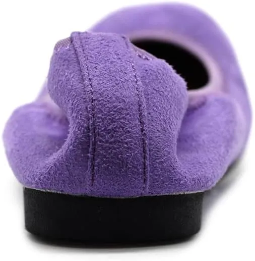 Ollio Women's Shoes Faux Suede Slip On Comfort Elasticated Square Toe Ballet Flat SF178