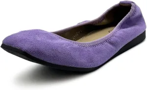 Ollio Women's Shoes Faux Suede Slip On Comfort Elasticated Square Toe Ballet Flat SF178