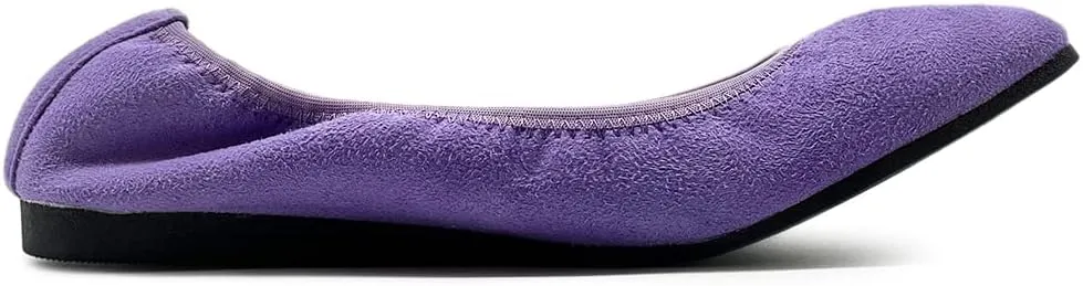 Ollio Women's Shoes Faux Suede Slip On Comfort Elasticated Square Toe Ballet Flat SF178