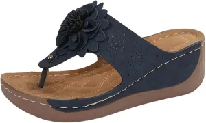 Orthopedic Sandals for Women Wide Width Slip On Open Toe Flip Flops Cushion Footbed Platform Sandals Walking Thong Shoes Cushion Footbed Platform Sandal
