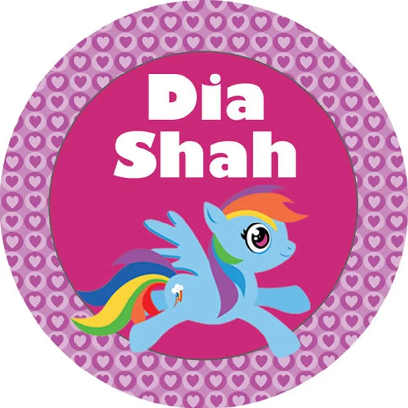 Personalised Waterproof Stickers - Unicorn, Set of 28