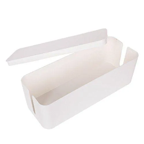 Plastic Cable Storage Socket Wire Box Management for Home Office Medium White