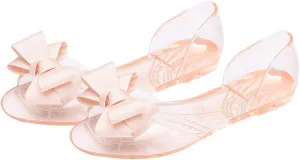 Princess Jelly Sandals with Bow Fish Mouth Summer Bowknot Beach Shoe for Women Girls (Red 35 Yards 5. 5US, 3UK 36EU, 8. 8425Inch)