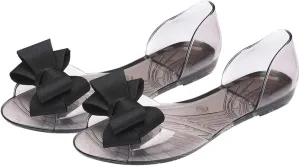 Princess Jelly Sandals with Bow Fish Mouth Summer Bowknot Beach Shoe for Women Girls (Red 35 Yards 5. 5US, 3UK 36EU, 8. 8425Inch)