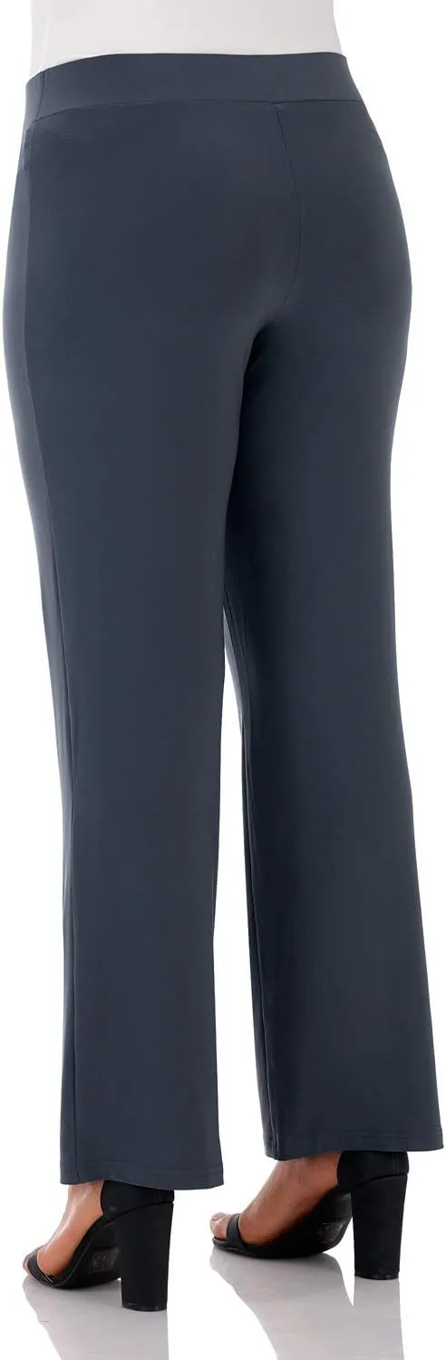 Rekucci Travel in Style Curvy Woman Classic Soft Knit Straight Leg Plus Size Pant