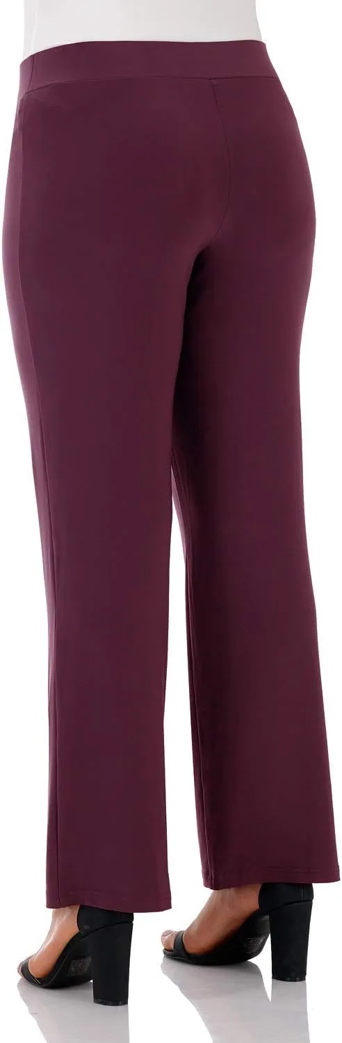 Rekucci Travel in Style Curvy Woman Classic Soft Knit Straight Leg Plus Size Pant