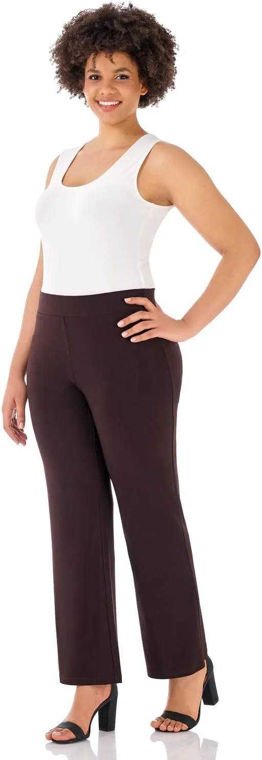 Rekucci Travel in Style Curvy Woman Classic Soft Knit Straight Leg Plus Size Pant
