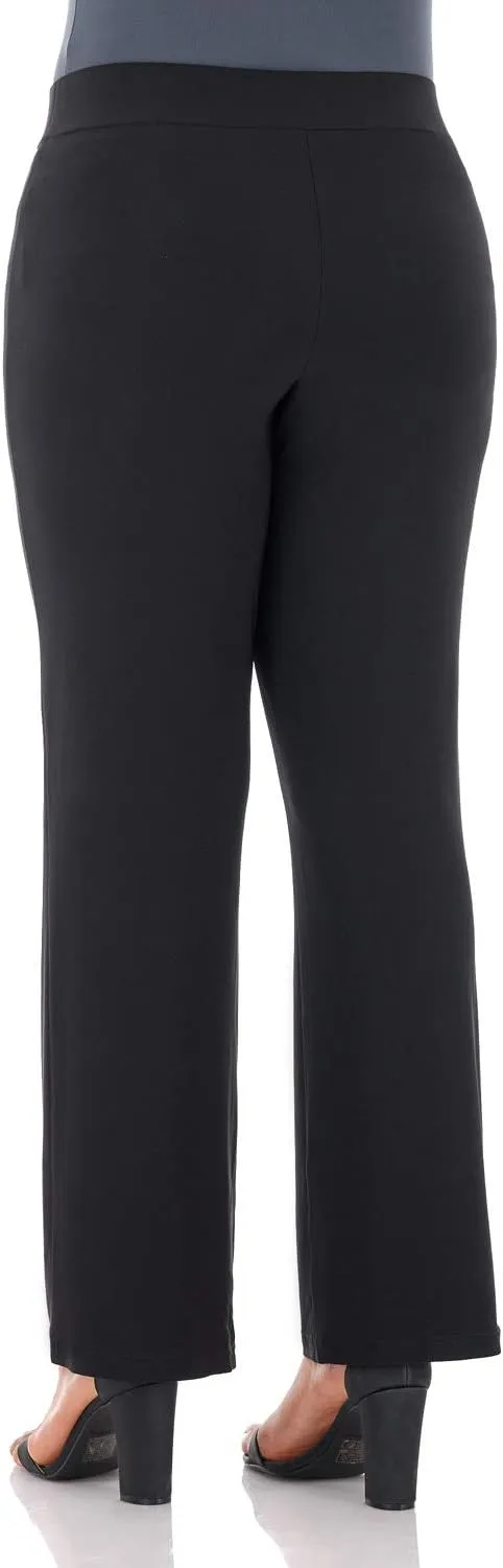 Rekucci Travel in Style Curvy Woman Classic Soft Knit Straight Leg Plus Size Pant