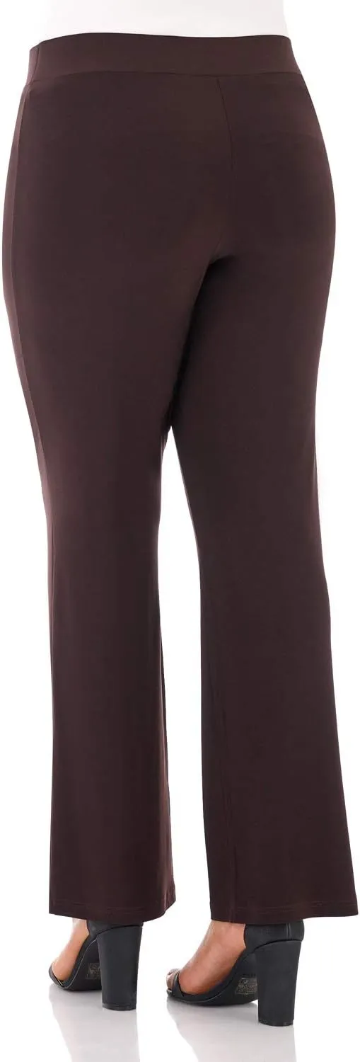 Rekucci Travel in Style Curvy Woman Classic Soft Knit Straight Leg Plus Size Pant