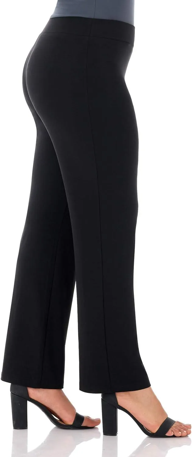 Rekucci Travel in Style Curvy Woman Classic Soft Knit Straight Leg Plus Size Pant