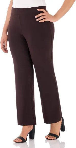 Rekucci Travel in Style Curvy Woman Classic Soft Knit Straight Leg Plus Size Pant