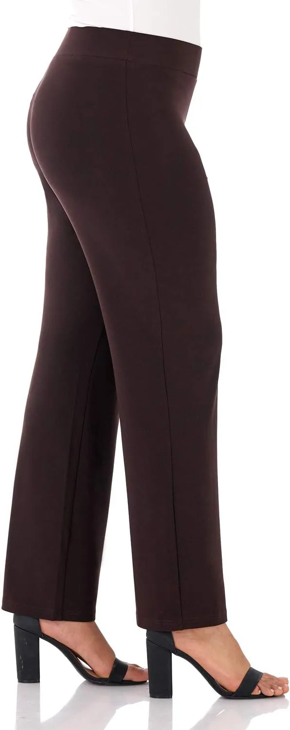 Rekucci Travel in Style Curvy Woman Classic Soft Knit Straight Leg Plus Size Pant