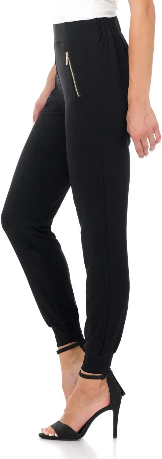 Rekucci Travel in Style - Women's Soft Chic Pant with Zipper Pockets