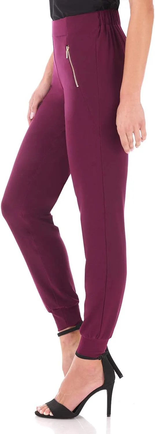 Rekucci Travel in Style - Women's Soft Chic Pant with Zipper Pockets