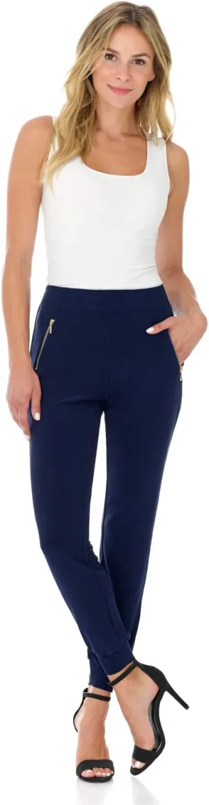 Rekucci Travel in Style - Women's Soft Chic Pant with Zipper Pockets