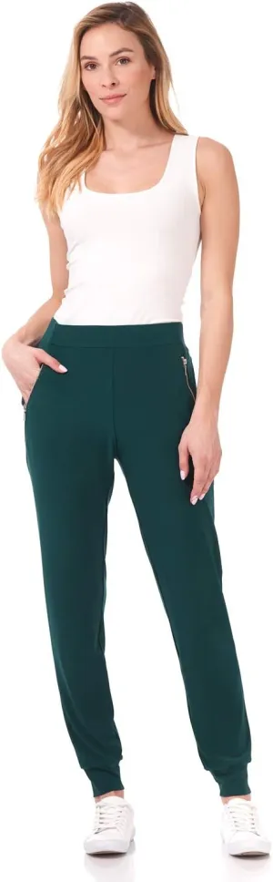 Rekucci Travel in Style - Women's Soft Chic Pant with Zipper Pockets