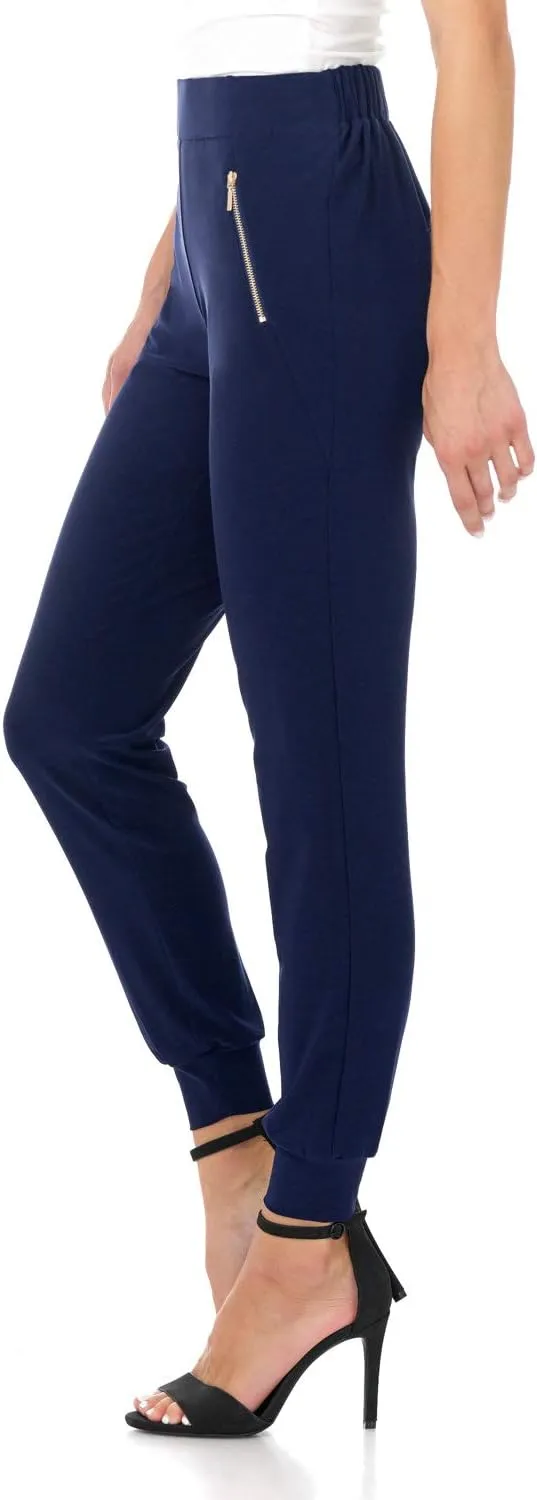 Rekucci Travel in Style - Women's Soft Chic Pant with Zipper Pockets