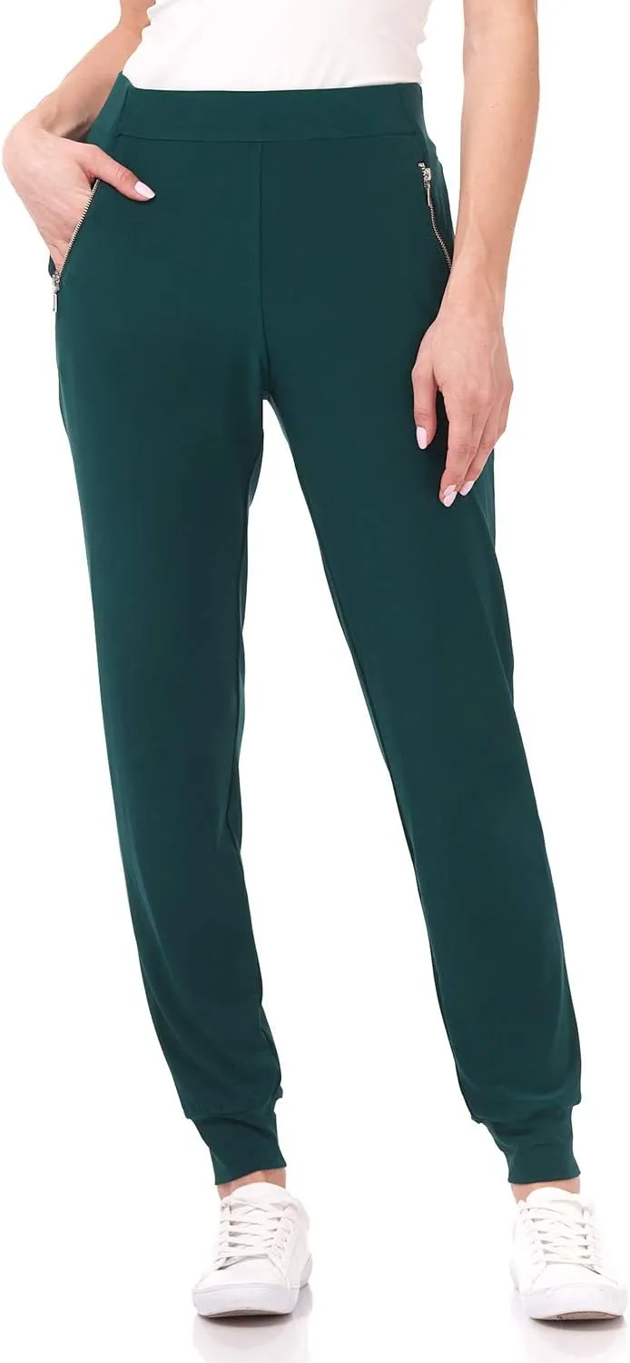 Rekucci Travel in Style - Women's Soft Chic Pant with Zipper Pockets