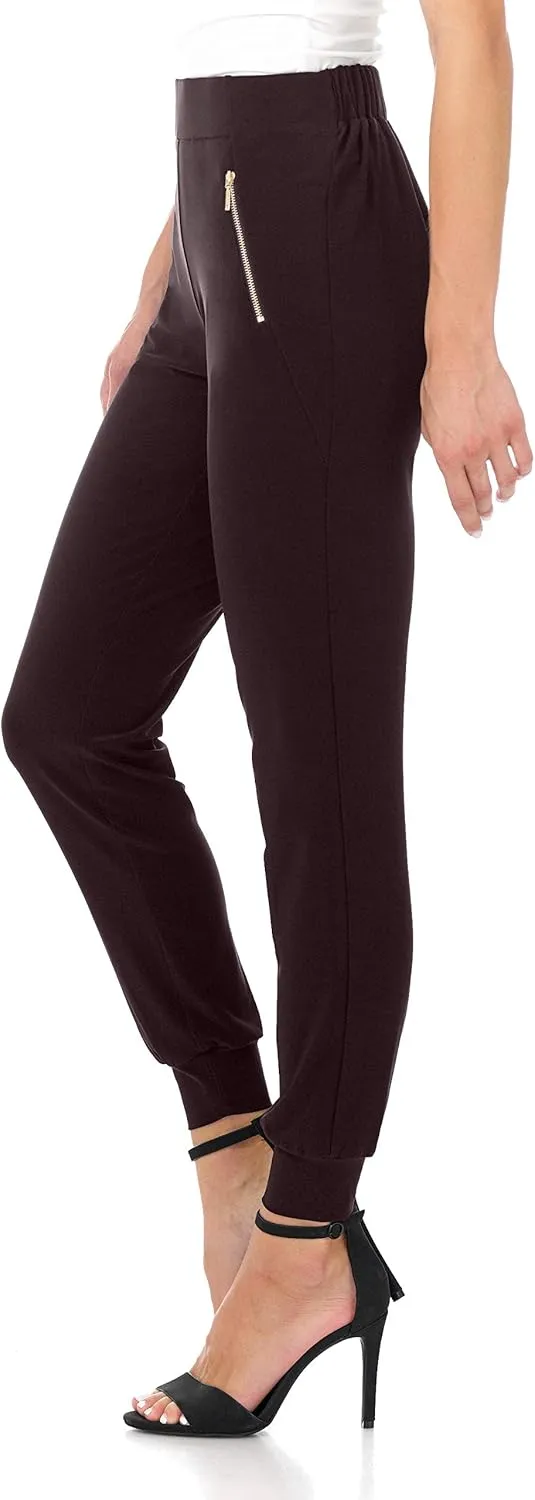 Rekucci Travel in Style - Women's Soft Chic Pant with Zipper Pockets