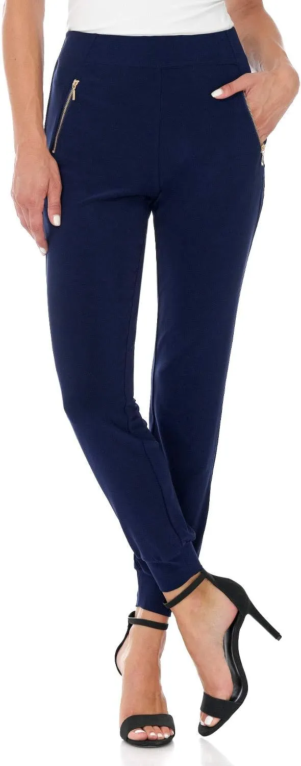 Rekucci Travel in Style - Women's Soft Chic Pant with Zipper Pockets