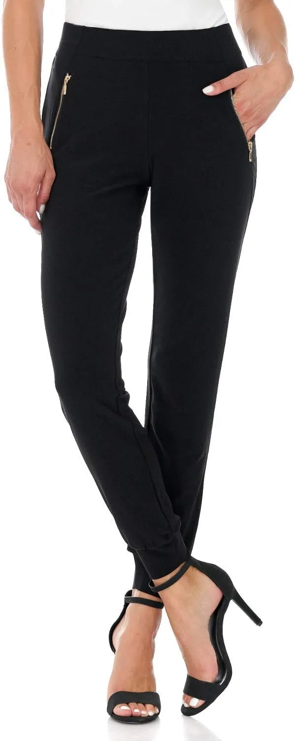 Rekucci Travel in Style - Women's Soft Chic Pant with Zipper Pockets
