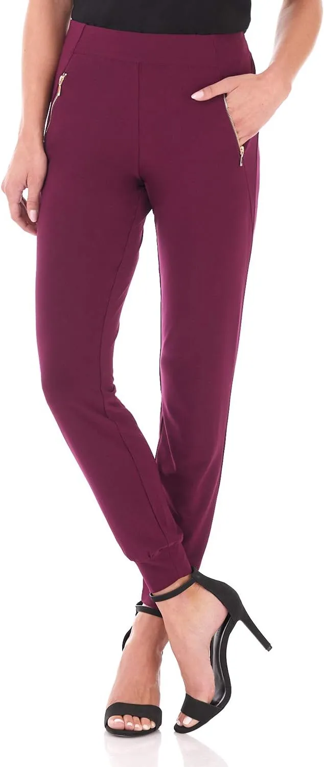 Rekucci Travel in Style - Women's Soft Chic Pant with Zipper Pockets