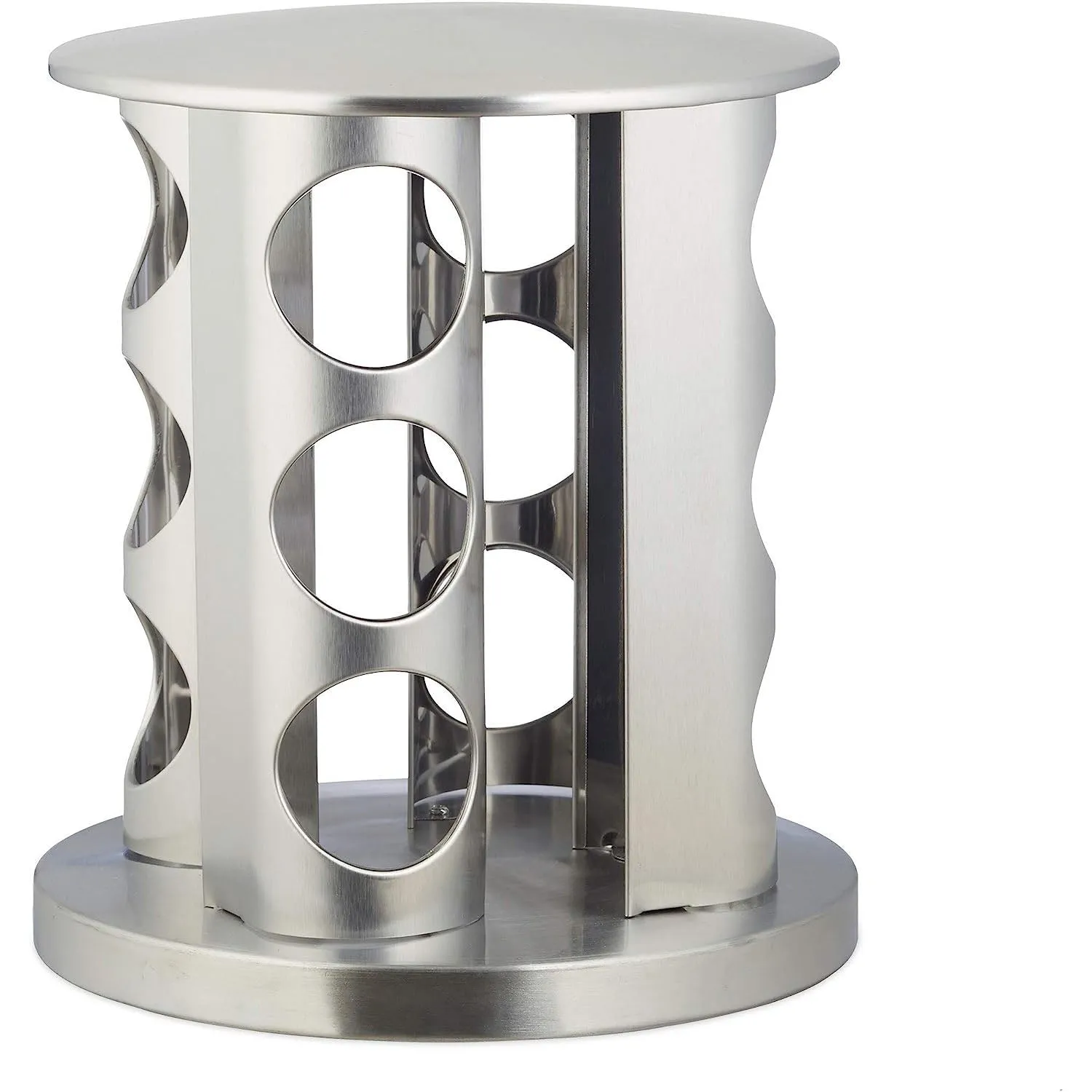 Revolving 12-Jar Countertop Spice Rack Stainless Steel