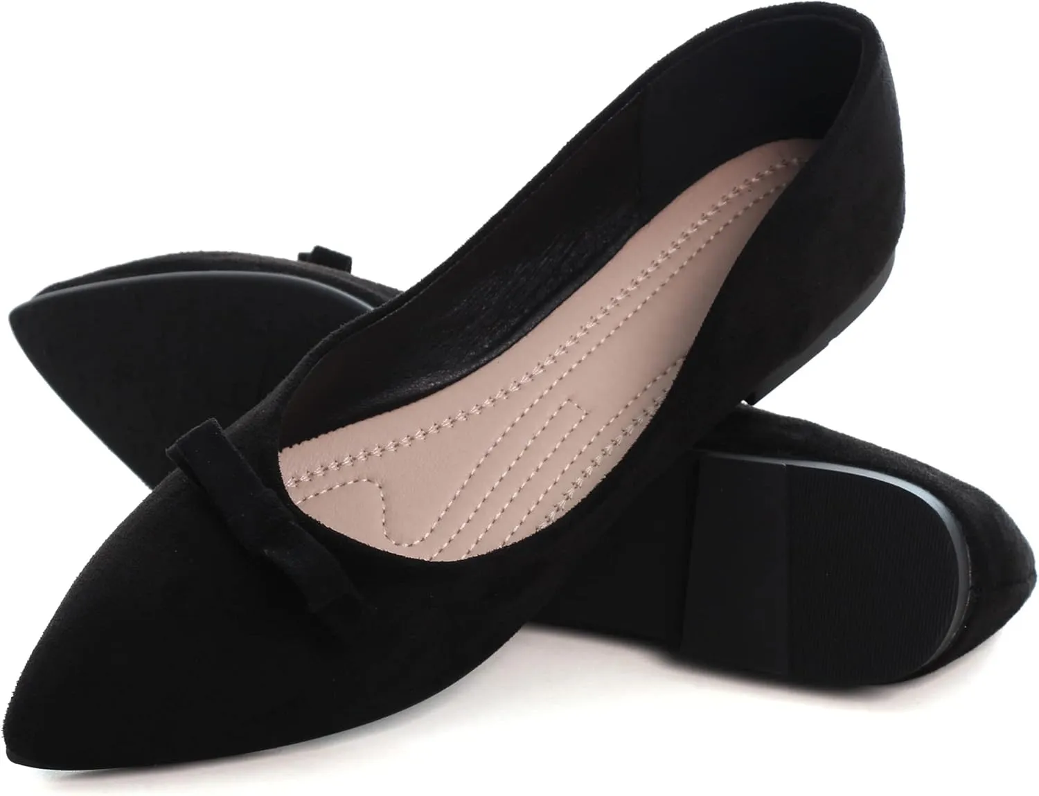 SAILING LU Bowknot Flat Shoes for Women Dressy Slip-ons Loafers Comfortable Moccasins Pointed Toe Ballerina Walking Flats Shoes Wear to Work
