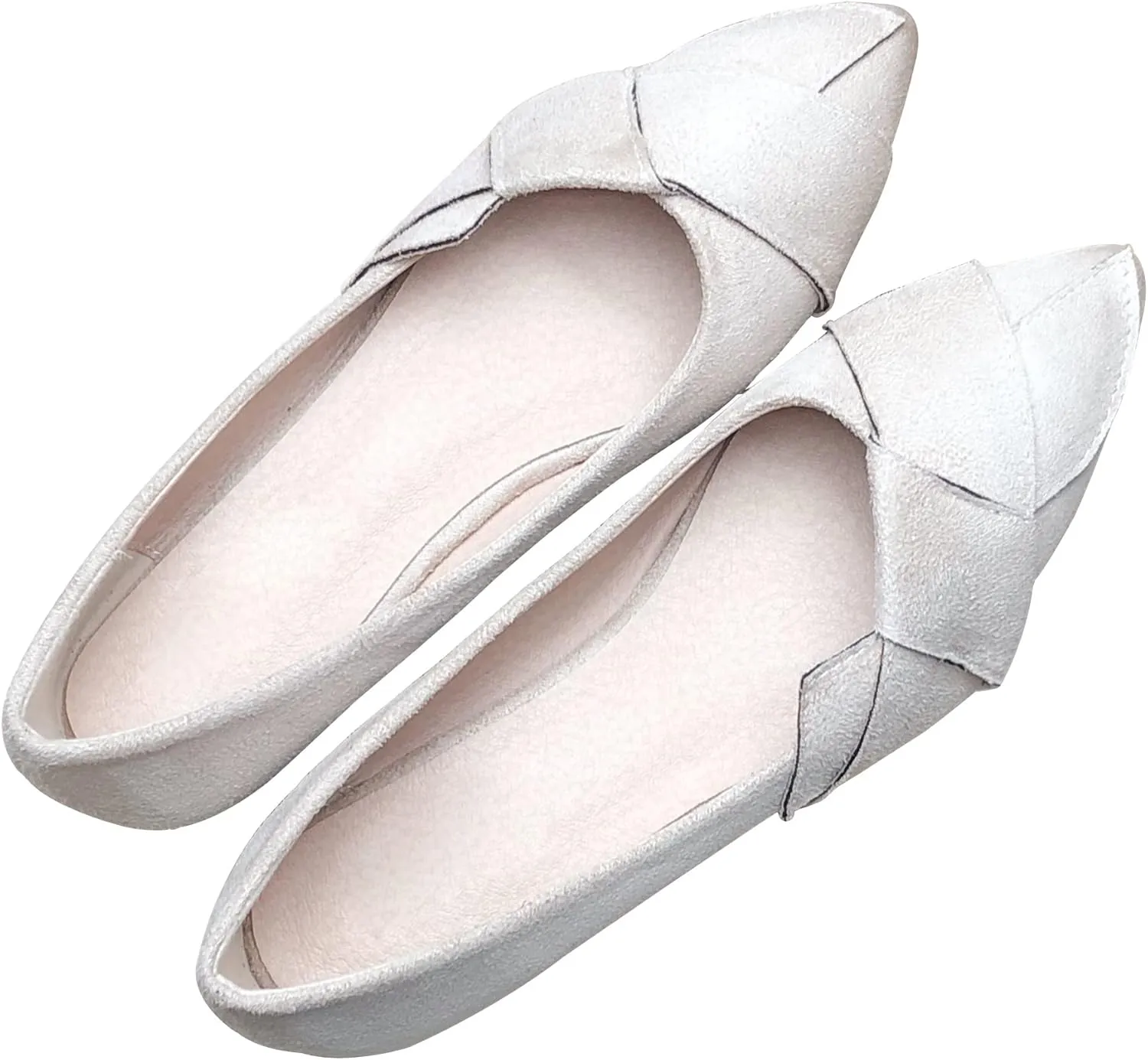 SAILING LU Knotted Ballet Flats for Women Comfortable Women's Flat Shoes Pointed Toe Slip on Loafers Shoes Women Dressy