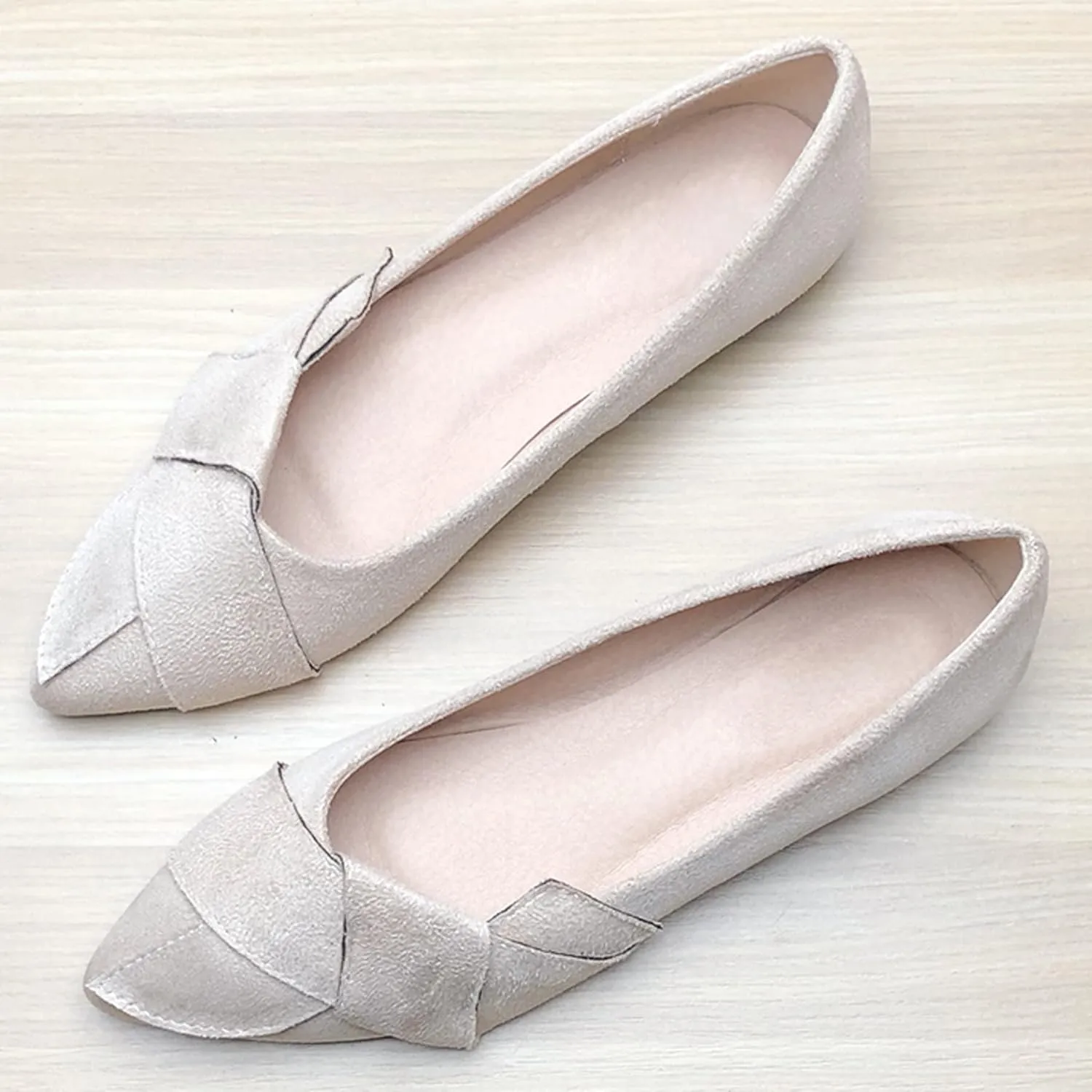 SAILING LU Knotted Ballet Flats for Women Comfortable Women's Flat Shoes Pointed Toe Slip on Loafers Shoes Women Dressy