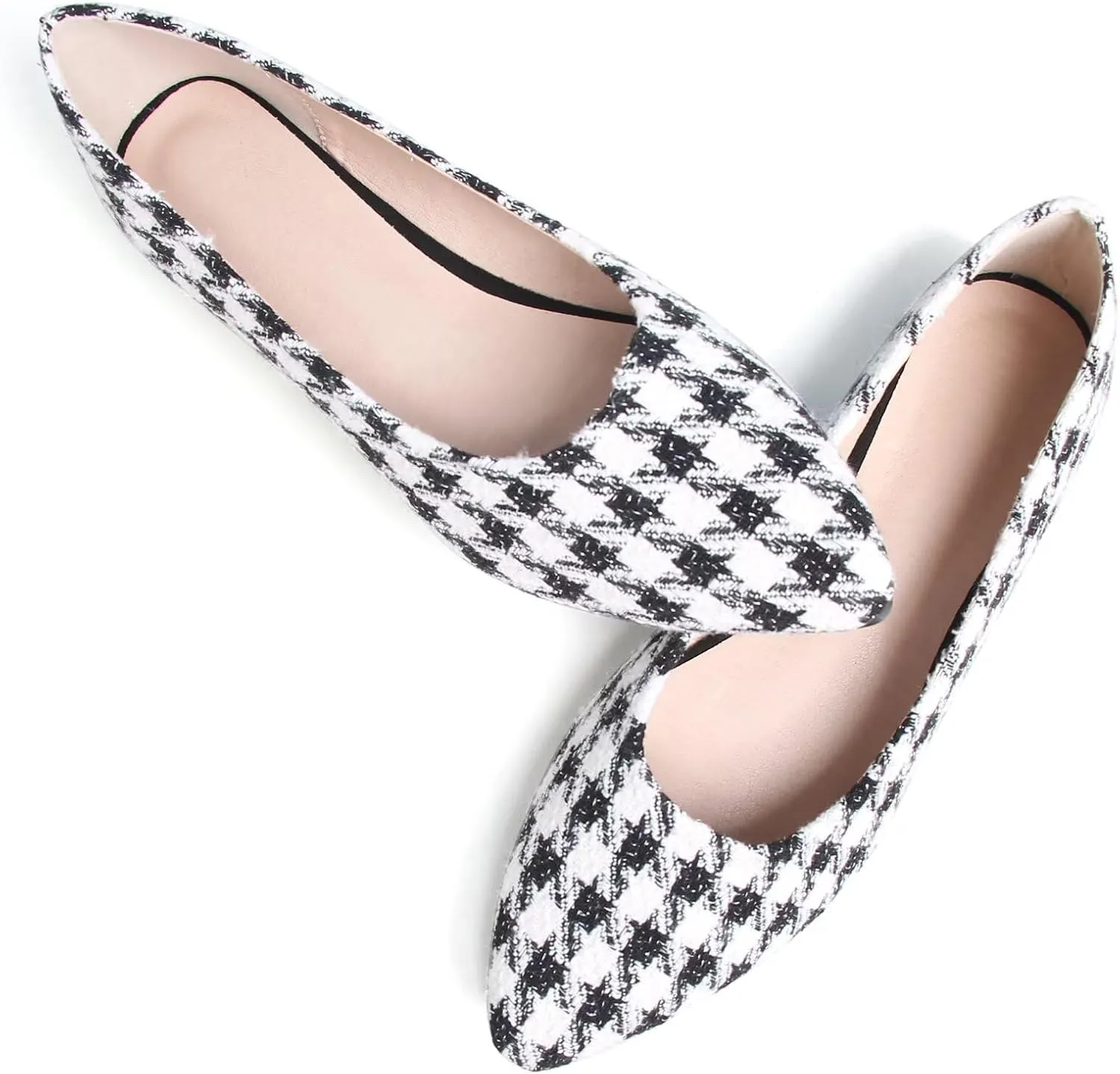 SAILING LU Pointed Toe Shoes Womens Solid Color Ballet Flats Comfortable Flat Shoes for Work Slip On Walking Loafers