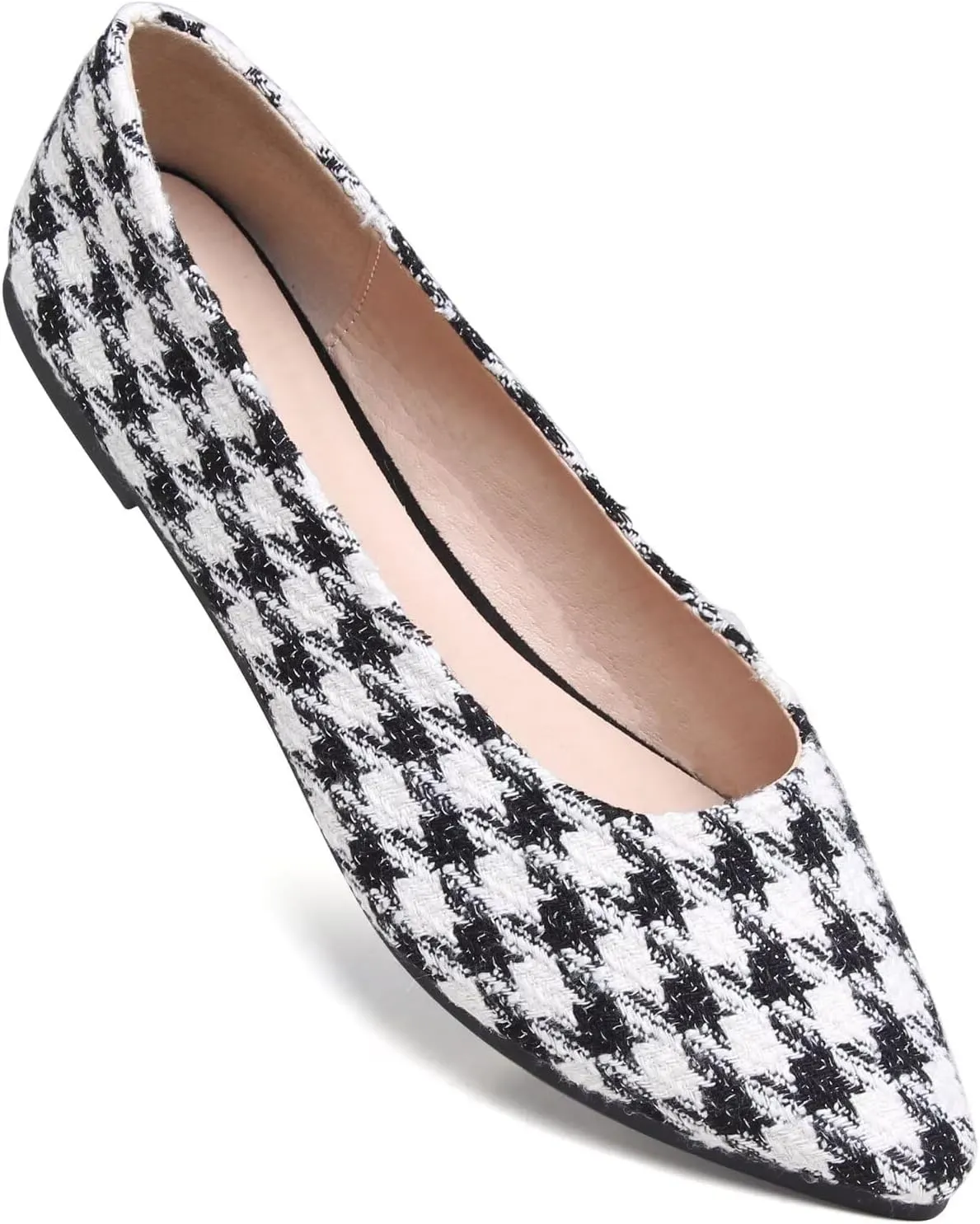 SAILING LU Pointed Toe Shoes Womens Solid Color Ballet Flats Comfortable Flat Shoes for Work Slip On Walking Loafers