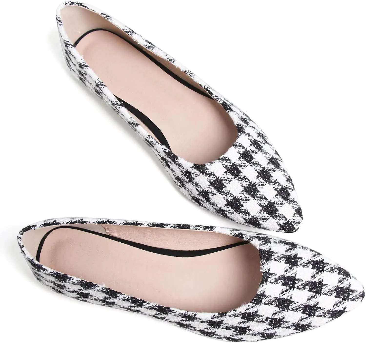 SAILING LU Pointed Toe Shoes Womens Solid Color Ballet Flats Comfortable Flat Shoes for Work Slip On Walking Loafers