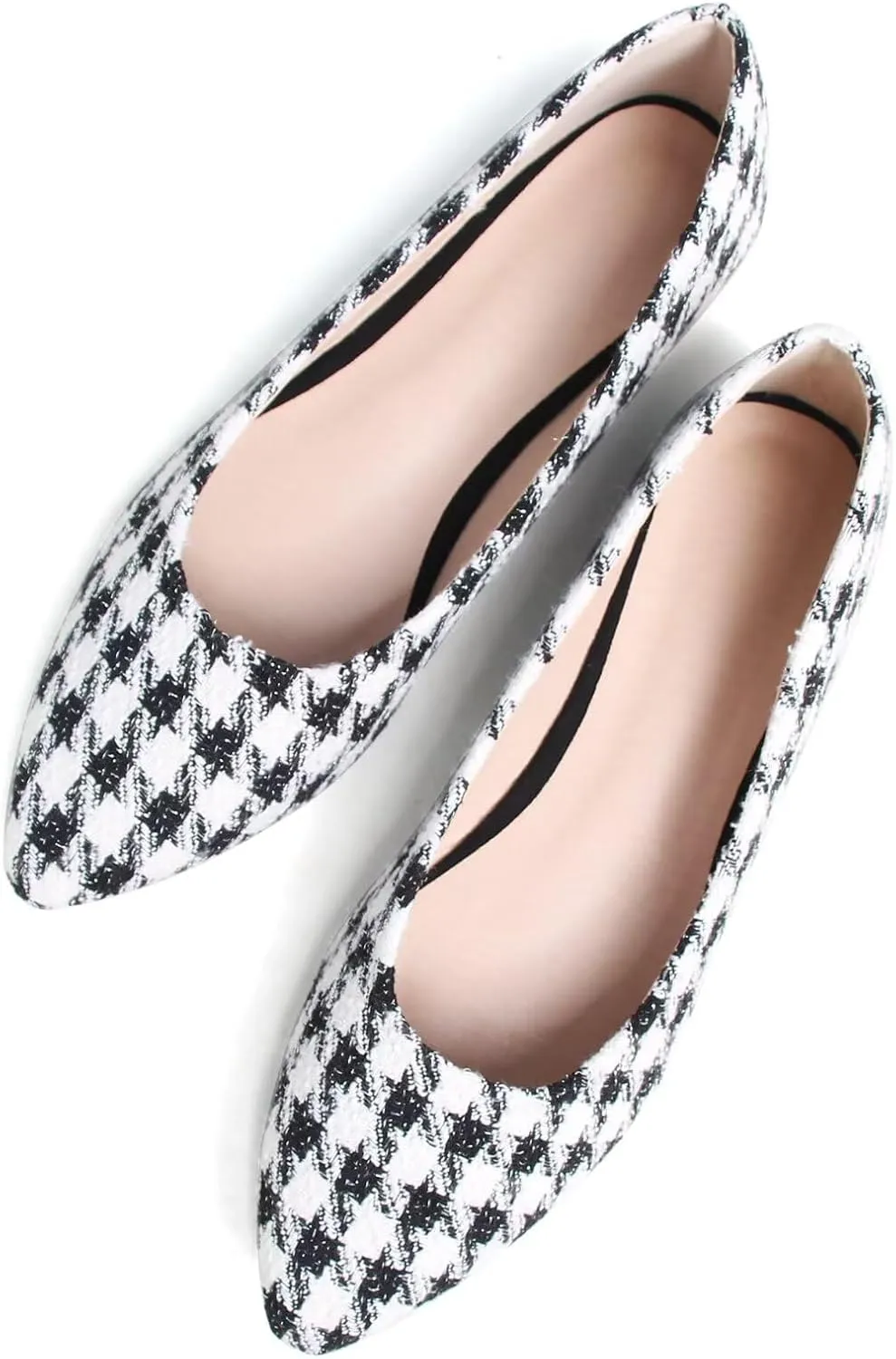 SAILING LU Pointed Toe Shoes Womens Solid Color Ballet Flats Comfortable Flat Shoes for Work Slip On Walking Loafers