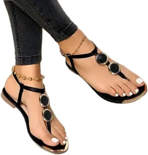 Sandals for Women Dressy,Womens Flat Sandals Open Toe Slippers Flip Flop Shoes Summer Casual Ankle Buckle Strap Sandal