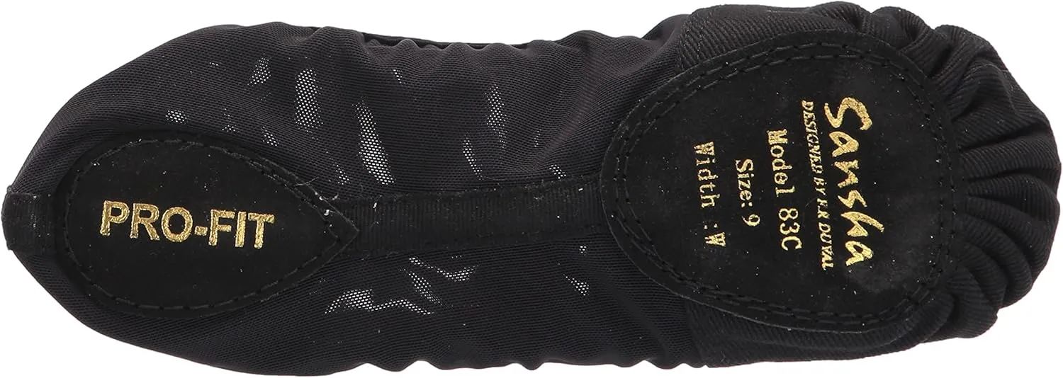 SANSHA Women's Split Leather Sole Soft Ballet Shoes 83x Pro-fit Flat