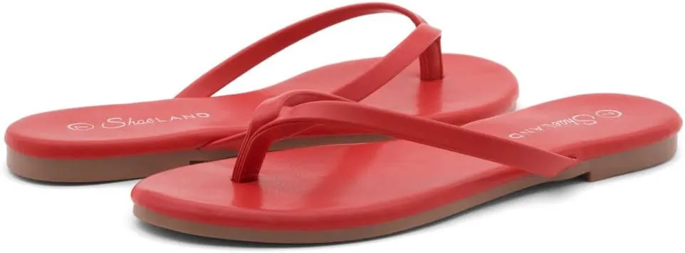 Shoe Land Flip Flops for Women 2025 - Memory Foam Slides & Flat Sandals | Ultra-Comfortable Thong Lightweight Summer Shoes for Beach, Pool & Dressy Outfits