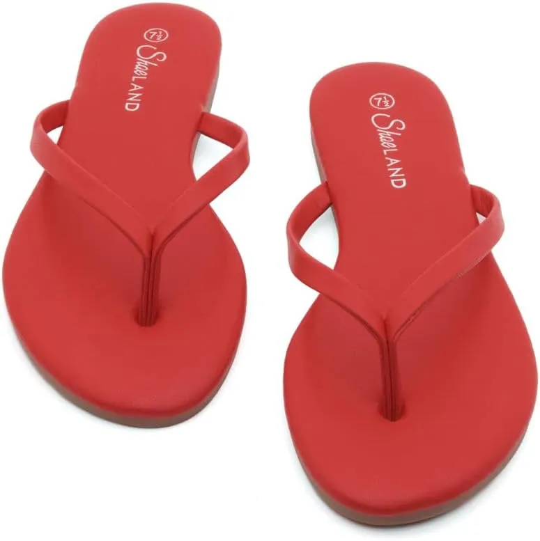 Shoe Land Flip Flops for Women 2025 - Memory Foam Slides & Flat Sandals | Ultra-Comfortable Thong Lightweight Summer Shoes for Beach, Pool & Dressy Outfits