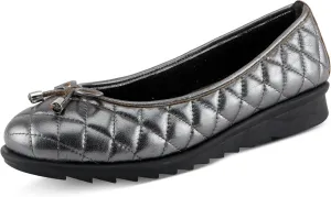 Spring Step Women's BALLEQUINA Flats with Quilted Leather, Bow Detail, and Supportive Wedge