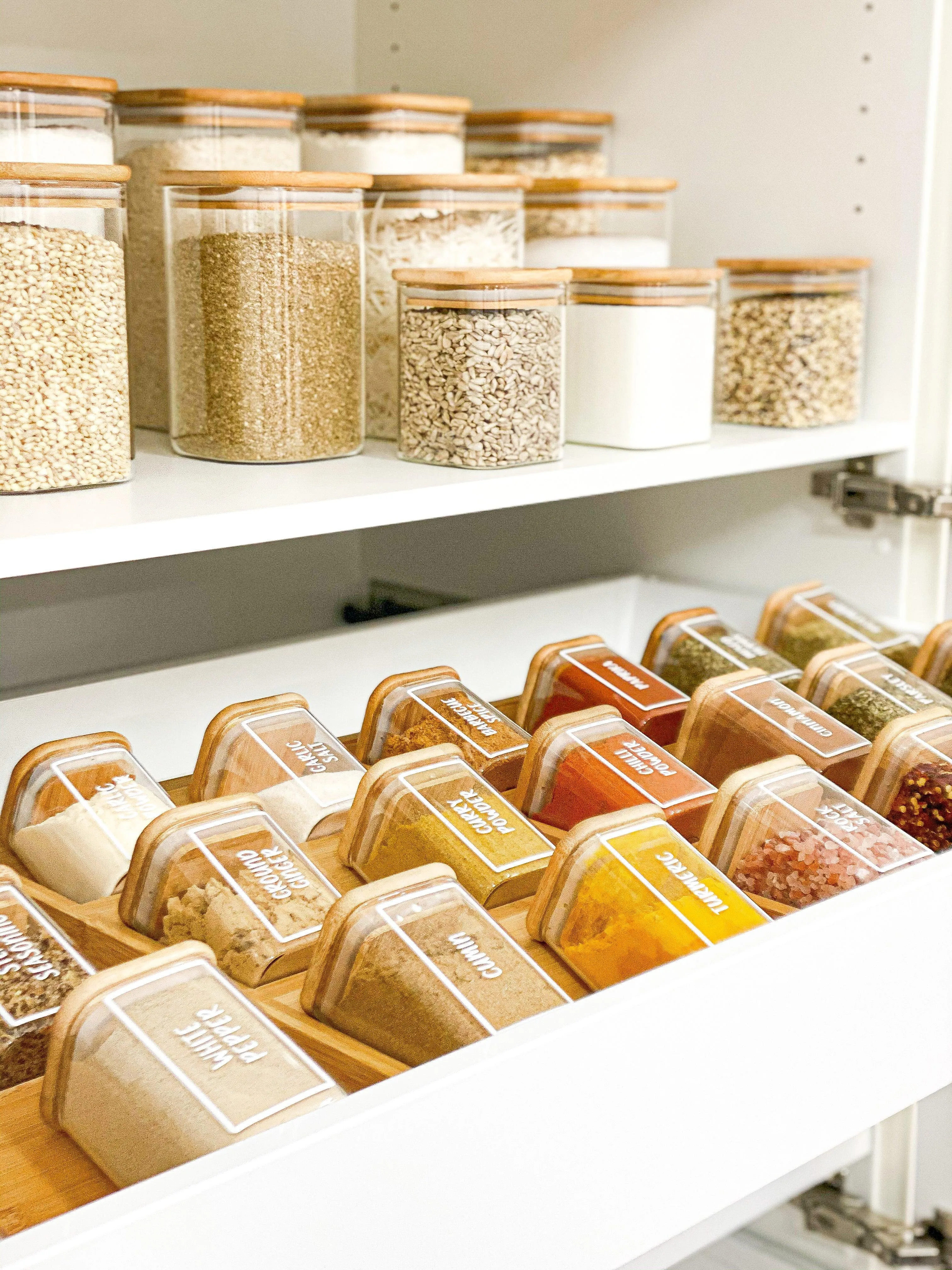 Square Glass and Bamboo Storage Jar - 750ml