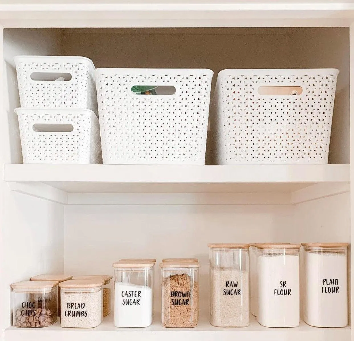 Square Glass and Bamboo Storage Jar - 750ml