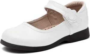 SWDZM Girl's Ballet Flats Mary Jane Dress Shoes Soft Leather Nonslip Rubber Sole (Toddler/Little Kid) Model-KM222