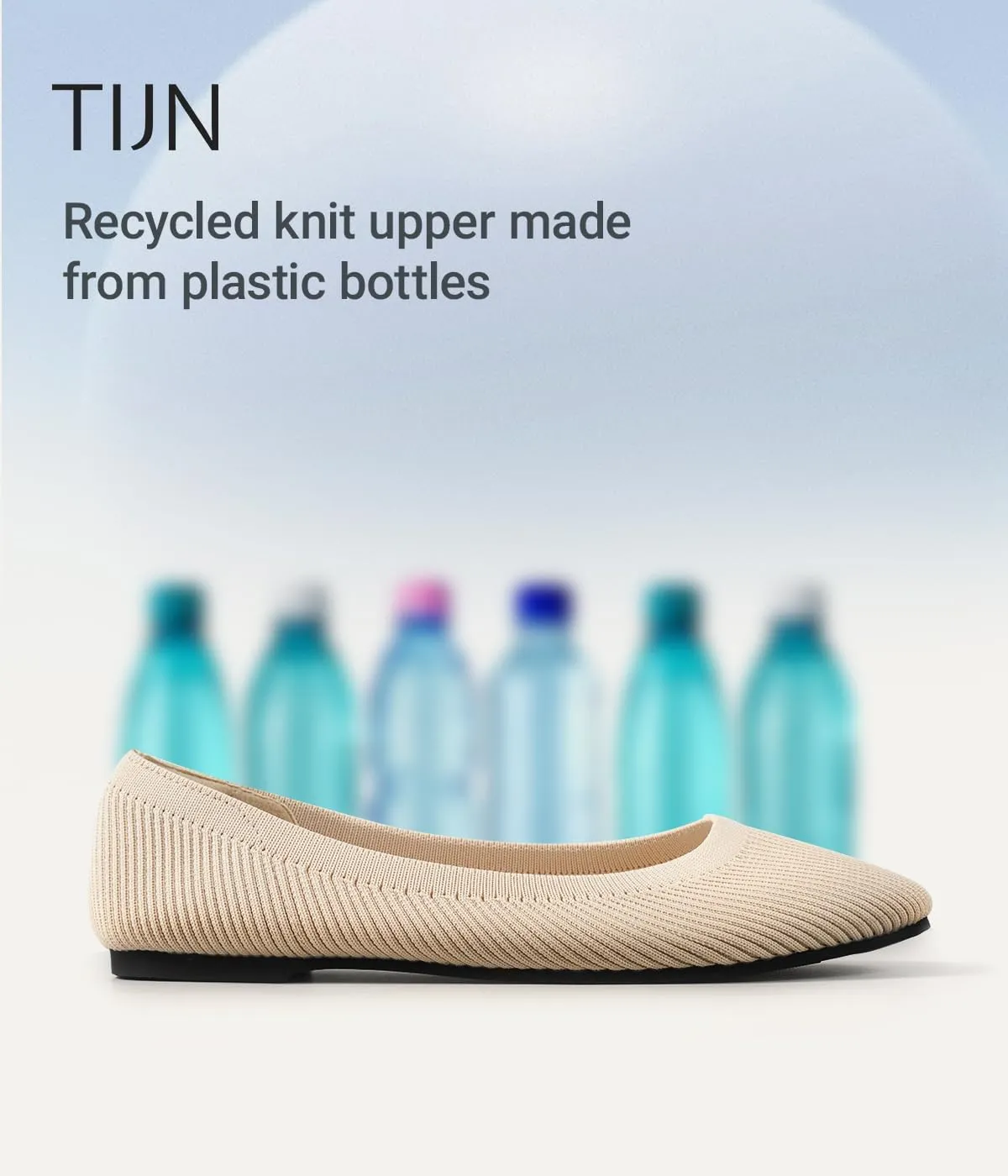 TIJN Women's Machine Washable Ballet Flats Shoes Comfortable Casual Slip on Flats Round-Toe Style(Celexa)