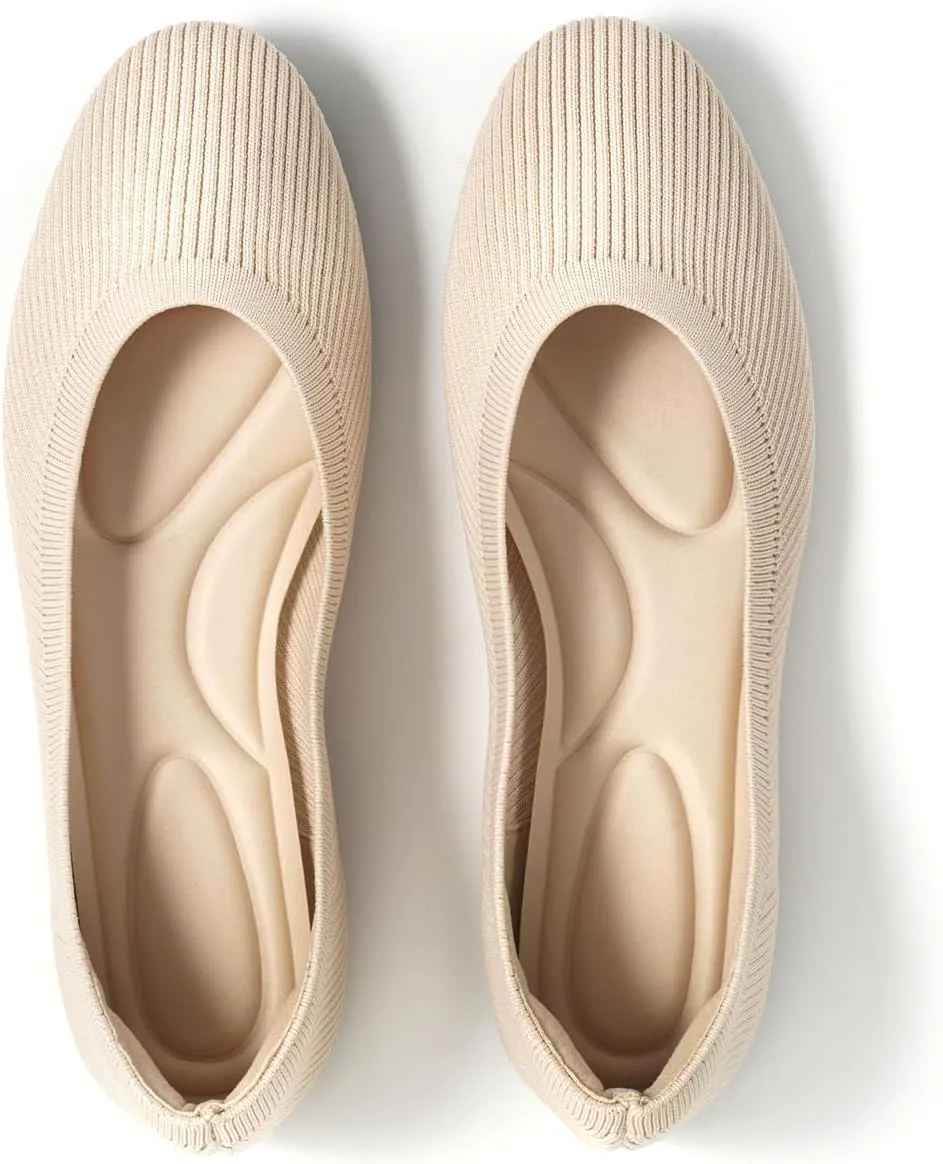 TIJN Women's Machine Washable Ballet Flats Shoes Comfortable Casual Slip on Flats Round-Toe Style(Celexa)