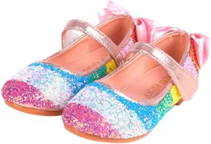 Toddler Ballet Shoes Mary Dance Shoes Sequin Slip on Ballet Flat Slipper Round Head Dancing Shoes for Children Toddler Wedding Party Show Accessories Pantuflas Para Nios