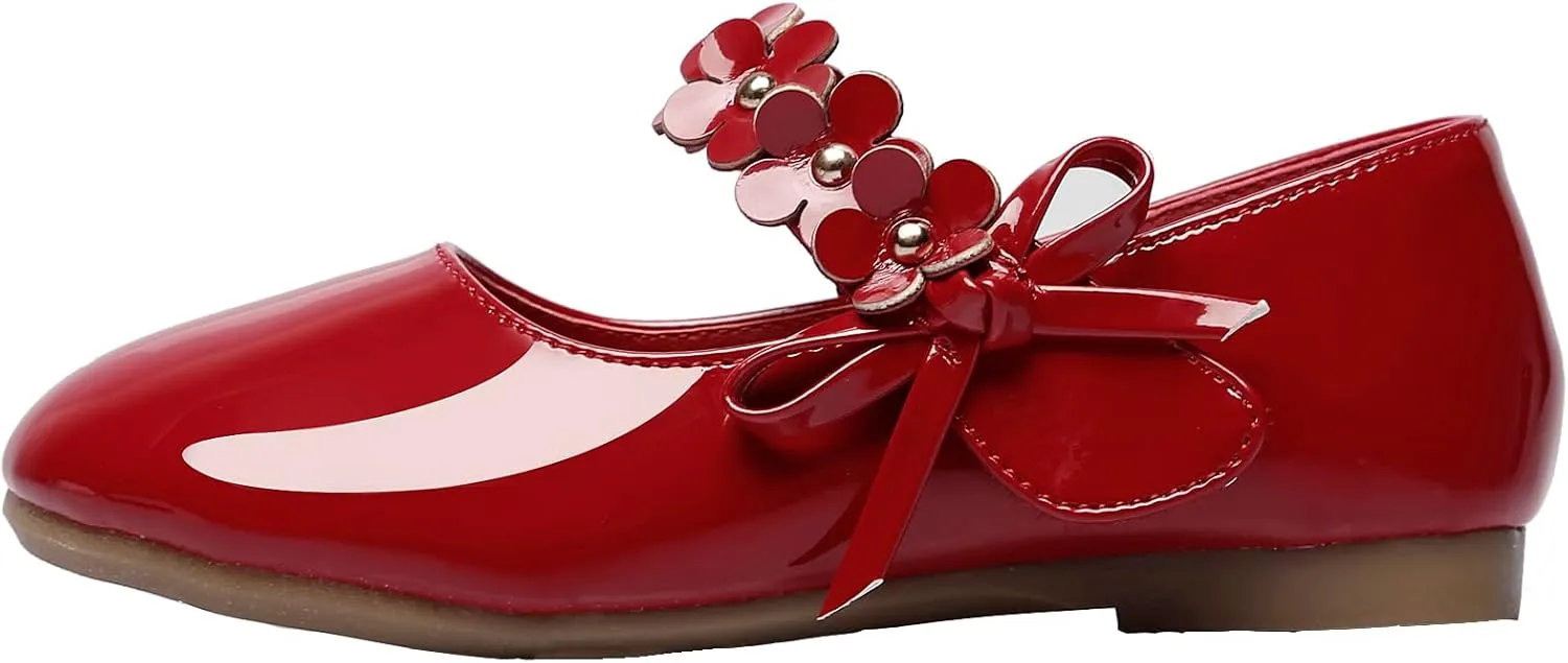 Toddler Girls Dress Shoes Party Wedding Flower School Princess Ballet Flats(Toddler/Little/Big Kid)