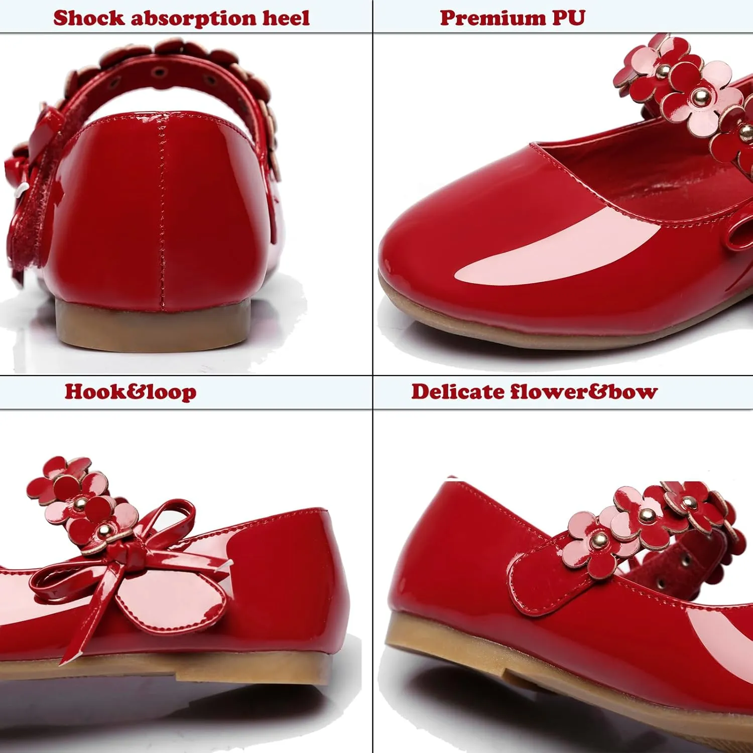 Toddler Girls Dress Shoes Party Wedding Flower School Princess Ballet Flats(Toddler/Little/Big Kid)