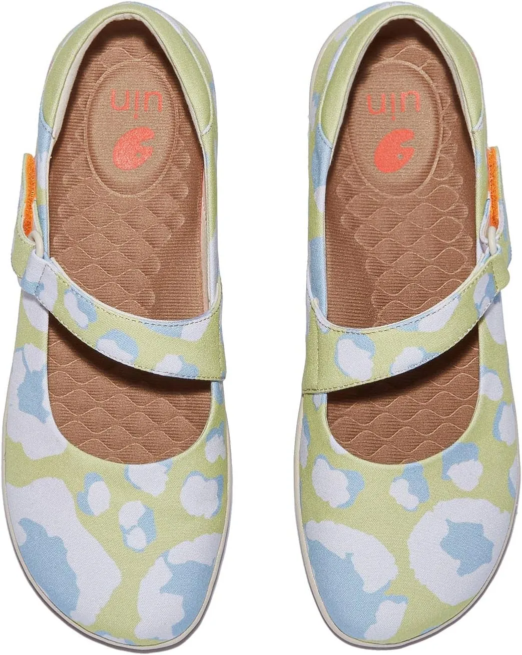 UIN Women's Mary Jane Flats Slip On Round Toe Casual Lightweight Comfortable Art Painted Travel Shoes Illites 